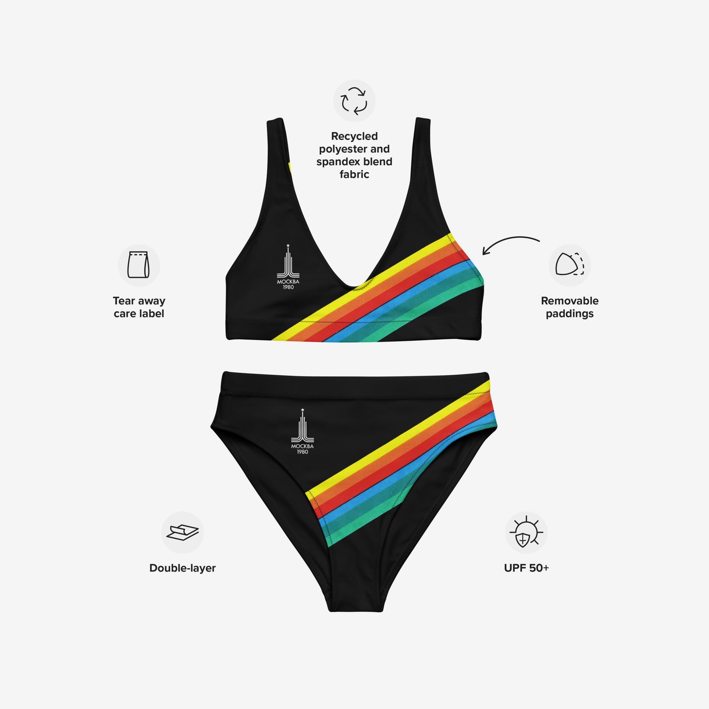 Moscow 1980 Games Black Bikini Set