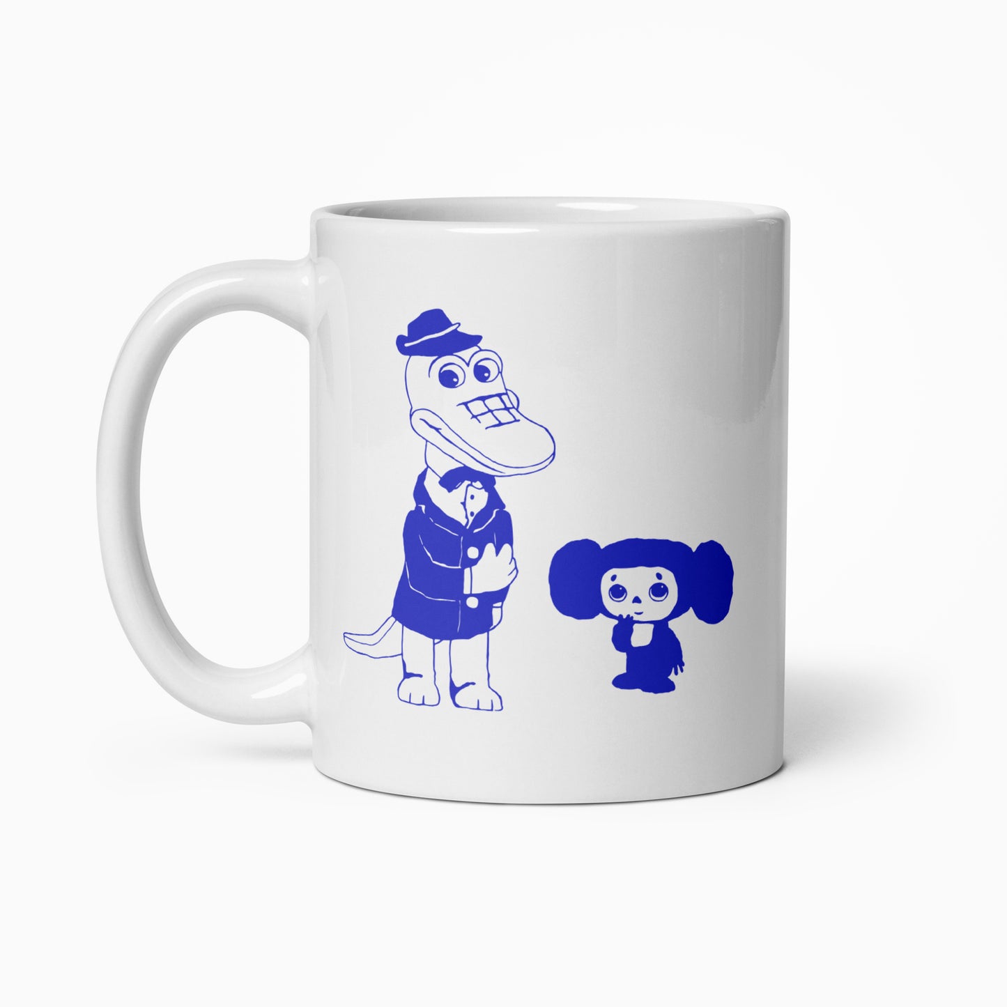 Cheburashka & Gena white mug - front