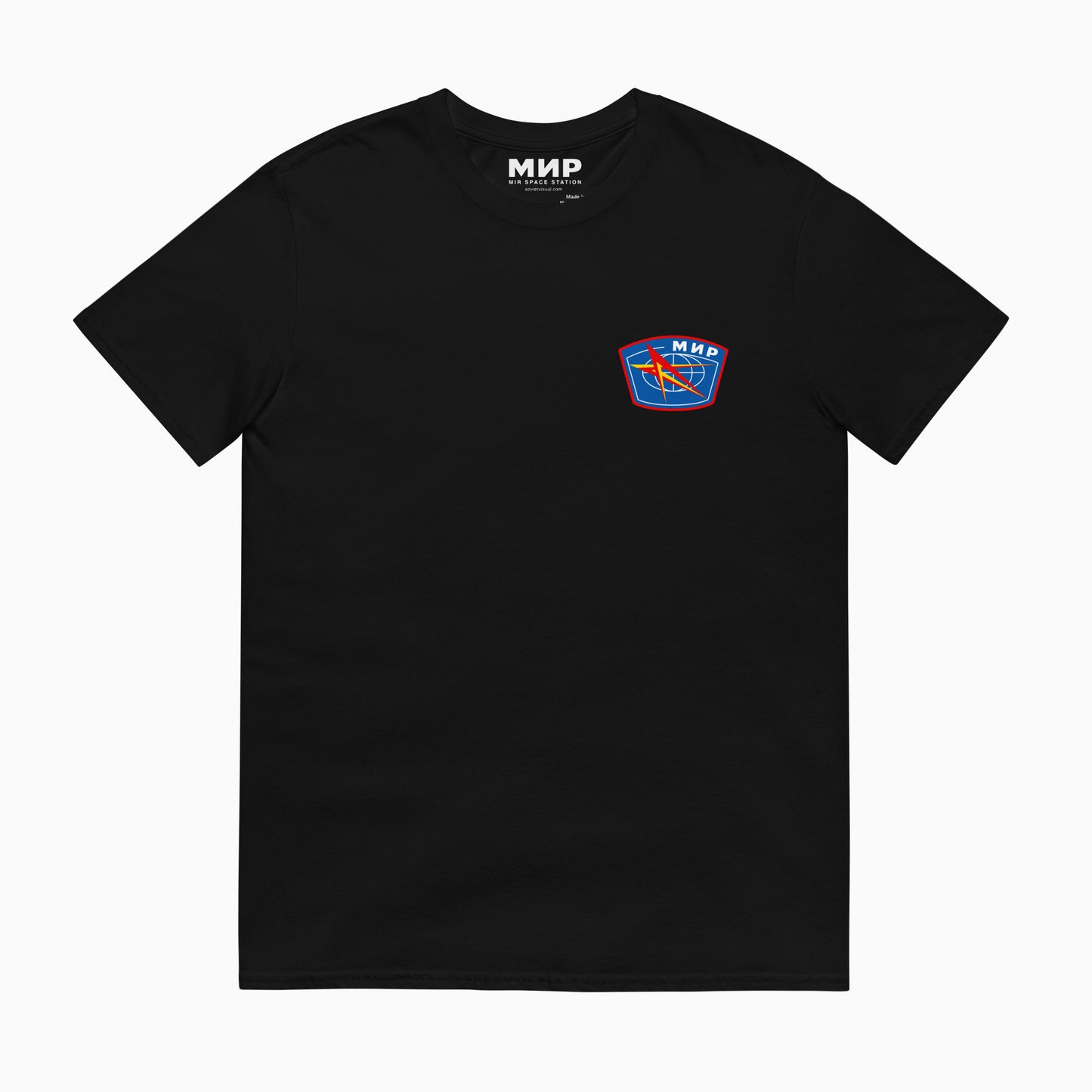 Mir Space Station black unisex T-shirt - front