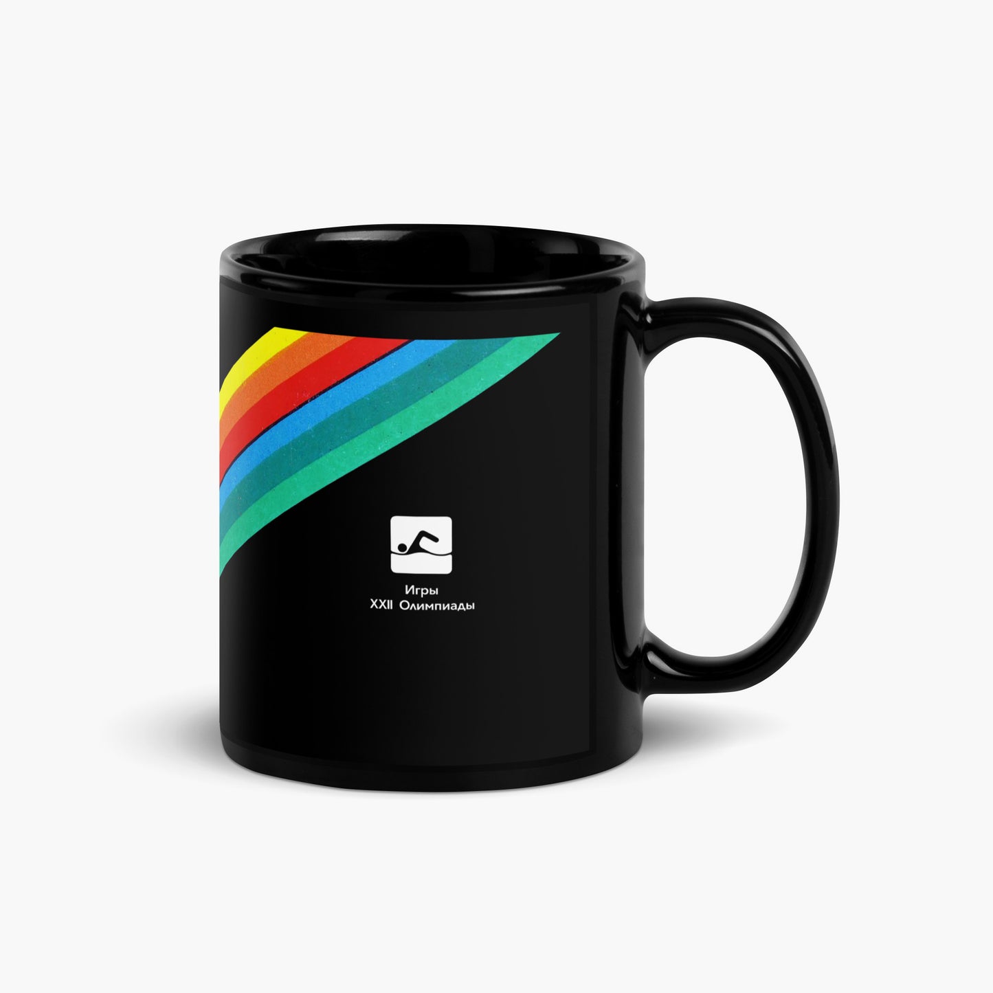 Moscow 1980 Olympics black mug - back